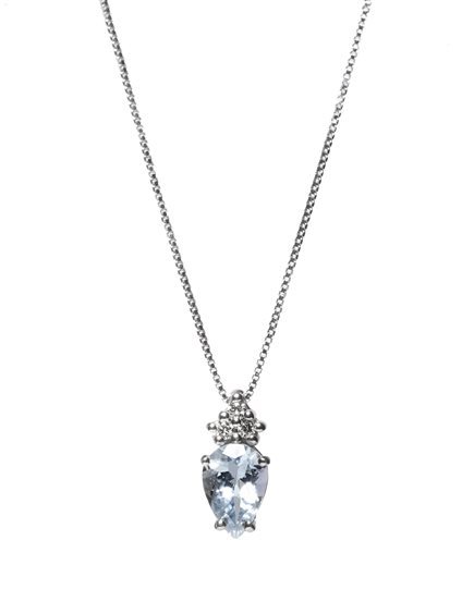 Pendente Promesse Donna in Oro Acquamarina 0.33 Ct PA12 - PA12